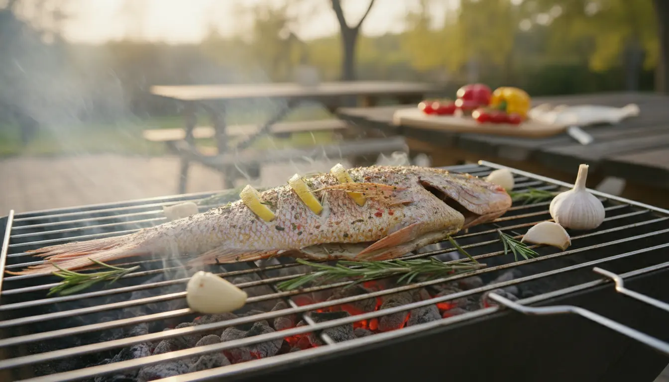 Red snapper op de BBQ