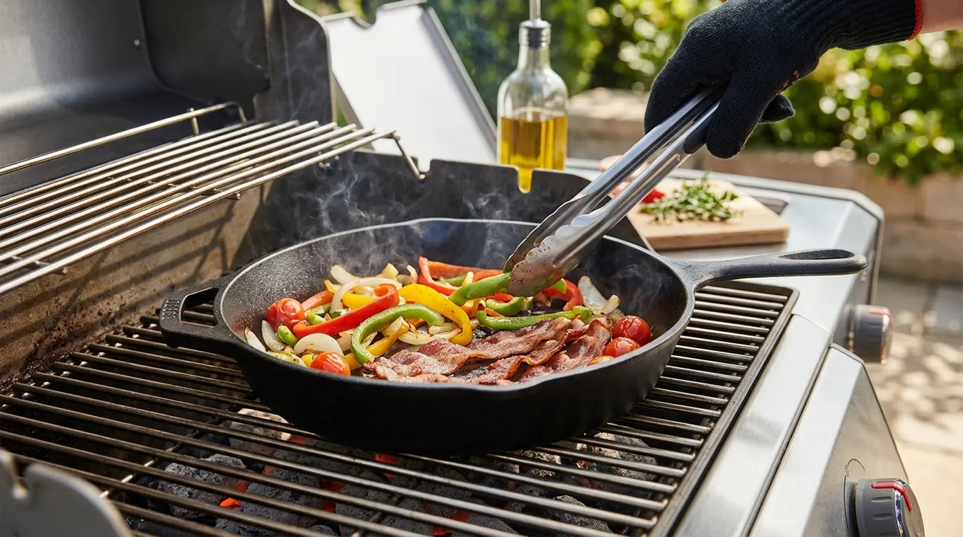Kan een pan op de BBQ