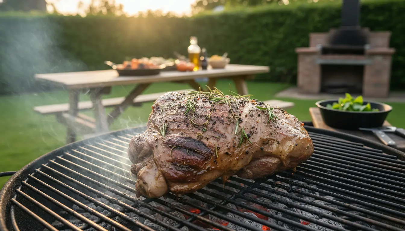 Lamsschouder op de BBQ