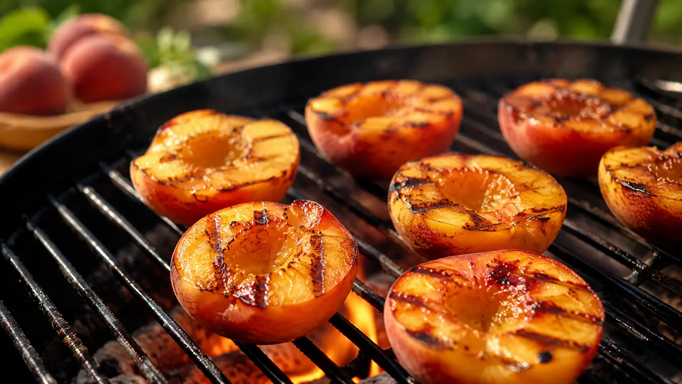 Perzik op de BBQ